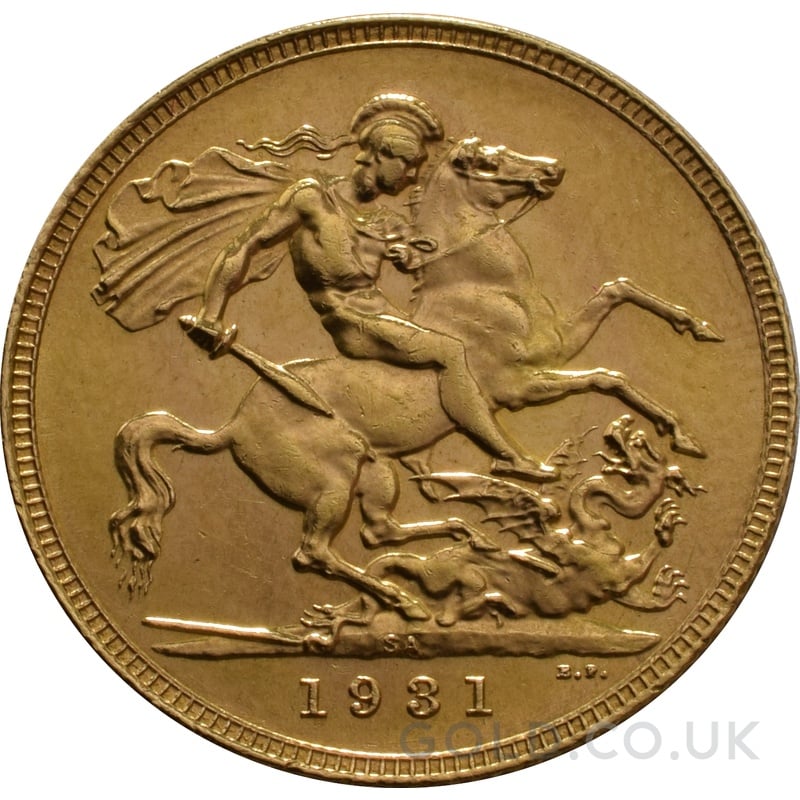 1931 Gold Sovereign Coin George V SA