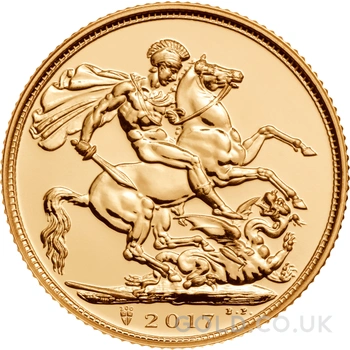 2017 Gold Sovereign Coin Elizabeth II Fifth Head