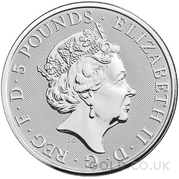 2020 2oz White Lion of Mortimer Silver Coin Queen's Beasts