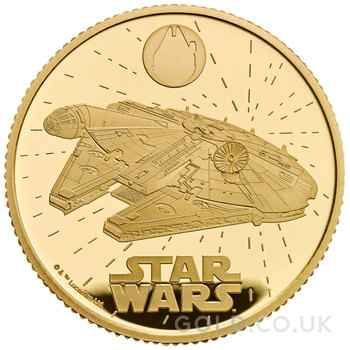 2024 1/4oz Millennium Falcon Star Wars Proof Gold Coin Boxed