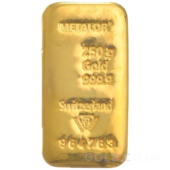 250g Gold Bar Metalor