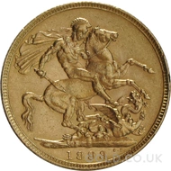 1893 Gold Sovereign Coin Victoria 