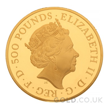 2021 Proof 5oz Griffin of Edward III Gold Coin Queen's Beasts Boxed