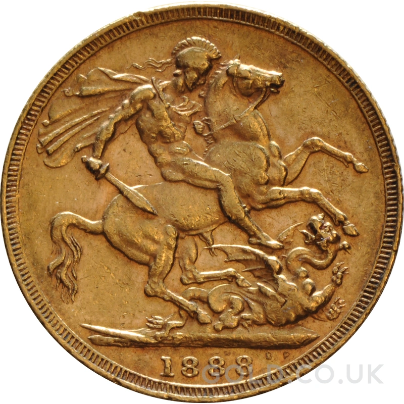 1888 Gold Sovereign Coin Queen Victoria Jubilee Head