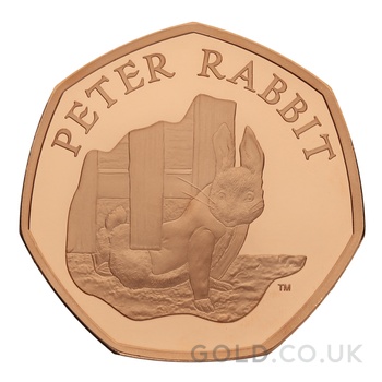 2020 Proof 50p Gold Coin Peter Rabbit Boxed