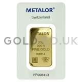 20g Metalor Gold Bar