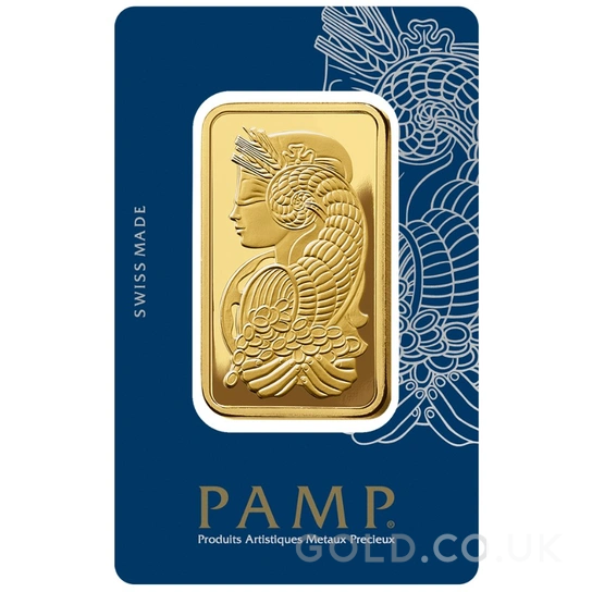 50g Gold Bar PAMP Lady Fortuna Minted