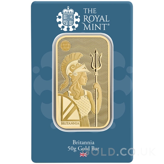 50g Gold Britannia Minted Bar