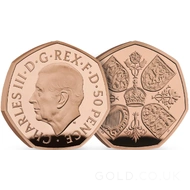 2022 Her Majesty Queen Elizabeth II Memorial Fifty Pence 50p Proof Gold Coin Boxed