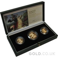 Gold Proof Sovereign Three Coin Boxed Set (2007)